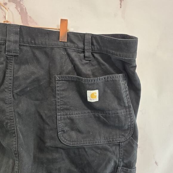 Carhartt Capri Womens 22W Black Loose Fit Stretch Crop Capri Rugged Flex Canvas - Picture 12 of 13